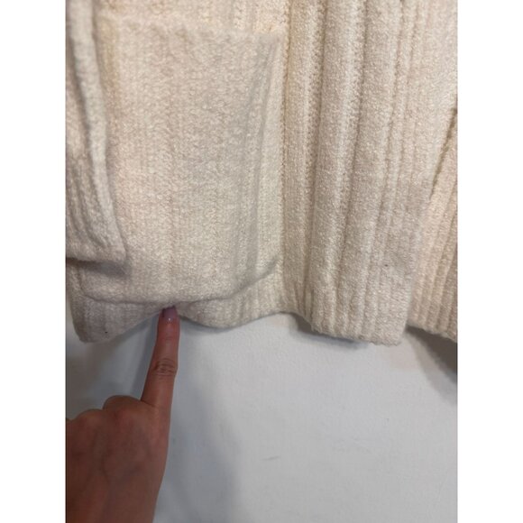 Stitches and Stripes White/Cream Open-Front Sweater Cardigan with Pockets Size M - Picture 3 of 7